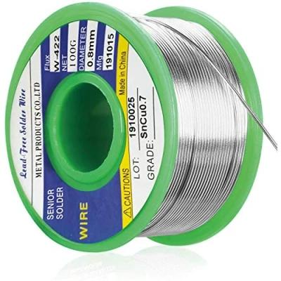 Abbildung von Lötzinn, Bleifreies Lot mit Kolophonium Kern (Sn99,3 Cu0,7/0,8mm,100g)