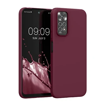 Abbildung von kwmobile Hülle kompatibel mit Xiaomi Redmi Note 11 / 11S weiches TPU Silikon Case Cover geeignet für kabelloses Laden Tawny Red