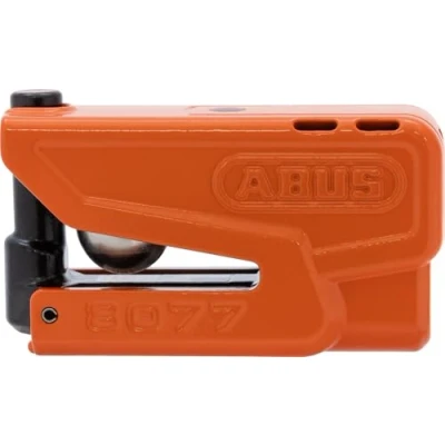 Abbildung von ABUS Bremsscheibenschloss Granit Detecto XPlus 8077 2.0 Motorradschloss mit Alarm und intelligentem Voralarm aus gehärtetem Stahl für den Schutz hochwertiger Motorräder Orange