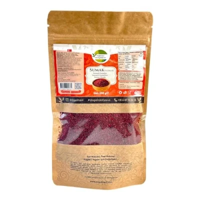 Abbildung von Sumachgewürz (200 g), Sumachpulver, gemahlener Sumach, Essigbaumgewürz, leicht getrocknet und gemahlen, veganes Gewürz