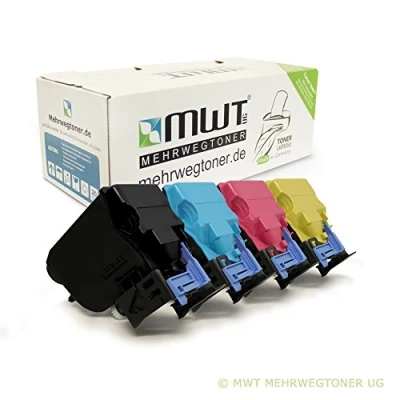 Abbildung von Mehrwegtoner 4er Set ersetzt 4X TNP22 XXL für Konica Minolta Bizhub C35 / C35P Black Cyan Yellow Magenta