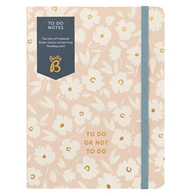 Abbildung von Busy B to Do Notes Zwei abreißbare Listenblöcke mit Gummizug und Stiftschlaufe Pink Blumen