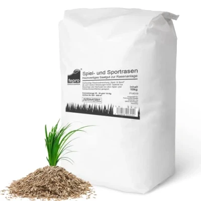 Abbildung von 5kg Rasensamen Sport und Spiel schnellkeimend 200m², robust, tiefgrün, ideal für Neuansaat Nachsaat, Rasensaat Grassamen Frühjahr