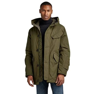 Abbildung von G STAR RAW Men&#039;s Jackets Vodan Padded Hooded Parka, Grün (shadow olive D22713 A281 B230), XL