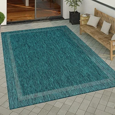 Abbildung von Paco Home Teppich &quot;Roma 272&quot;, rechteckig, 4 mm Höhe, Flachgewebe, meliert, mit dezenter Bordüre, In und Outdoor geeignet