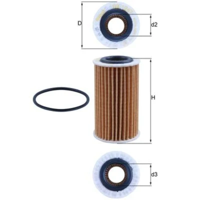 Abbildung von MAHLE ORIGINAL OX 1267D Ölfilter Filtereinsatz FORD: Tourneo Connect / Grand V408 Kombi, Focus Mk4 Turnier, Schrägheck