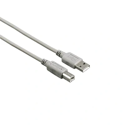 Abbildung von Hama USB A Kabel B (Korb, 2.0, B, 480 Mbit/s, 0,5 A, für PC, Notebook, 3 m) grau