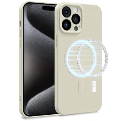 Abbildung von MyGadget Hülle für Apple iPhone 15 Pro Max [ kompatibel mit MagSafe ] Zweilagige Handyhülle Kameraschutz Cover Innenfutter &amp; Silikon außen Eierschale