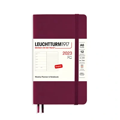 Abbildung von LEUCHTTURM1917 365923 Wochenkalender &amp; Notizbuch Softcover Pocket (A6) 2023, 12 Monate, Port Red, Englisch