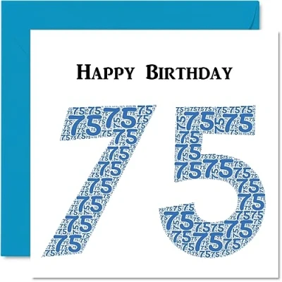 Abbildung von Lustige Geburtstagskarte zum 75. Geburtstag für Männer Shapecloud Happy Birthday Karte Vater, Mutter, Großvater, Oma, Onkel, Tante, 145 mm x Grußkarten,