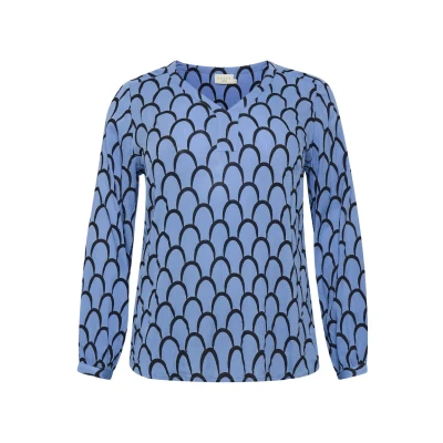 Abbildung von Kaffe Curve Kerry AMI Bluse, Damen, Größe: 52, Blue black graphic print