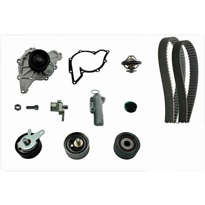 Abbildung von INA 530 0539 30 Wasserpumpe + Zahnriemensatz mit Wasserpumpe, Spannarm, Spannrolle, Anbaumaterial Thermostat AUDI: A4 B6 Avant, Allroad C5