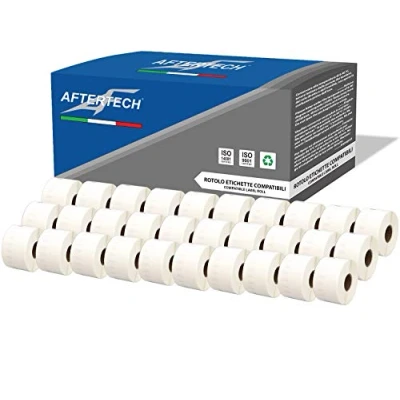Abbildung von Aftertech 30x 11356 41x89mm Kompatible Etikettenrollen (300 Etiketten/Rolle = 9000 insgesamt) für Dymo LabelWriter Seiko SLP Etikettiermaschinen Drucker S0722560 30x11356
