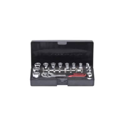 Abbildung von KS TOOLS 911.0623 Steckschlüsseleinsatz Set Chrom Vanadium Stahl 1/4 mit Ratschenfunktion Vierkant