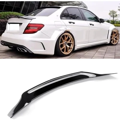 Abbildung von Auto Heckspoiler für Mercedes Benz W204 C Class Sedan 4door 2008 2013,Hinten Spoiler Spoilerlippe Performance Tuning Lippe Wing Styling Modification Zubehör
