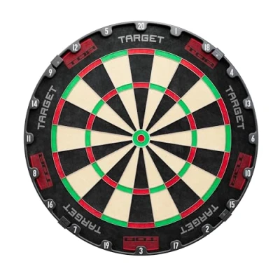 Abbildung von Target Darts Tor Dartboard, Steel Tip Dart Board Wettkampf Dartscheiben aus Stahl mit Standard Spitze, Befestigungsset, moderner rotierender Zahlenring, Premium Sisal Madagaskar, Edelstahl