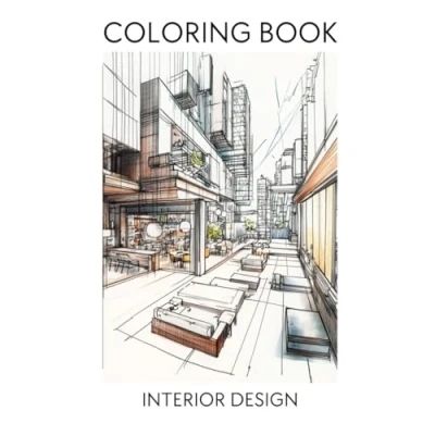 Abbildung von Interior Design Coloring Book For Adults: Relaxing with 10 Different Styles on 72 Pages