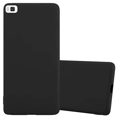 Abbildung von Cadorabo Hülle kompatibel mit Huawei P8 Schutzhülle TPU Silikon Case Candy Design Slim Kratzfest Weiche Gummi Rundumschutz für in Schwarz