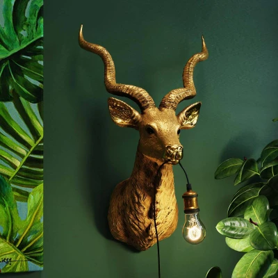 Abbildung von Kare Design Wandleuchte Animal Goat, Ziegenkopf, Gold, Wanddeko, Wandbeleuchtung, Dekoleuchte, Wandlampe, Leuchtmittel nicht inkl., 45x74cm