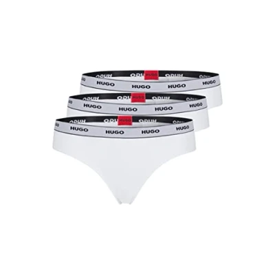 Abbildung von HUGO Triplet Thong Stripe 3 PACK String, Damen, Größe: XL, White