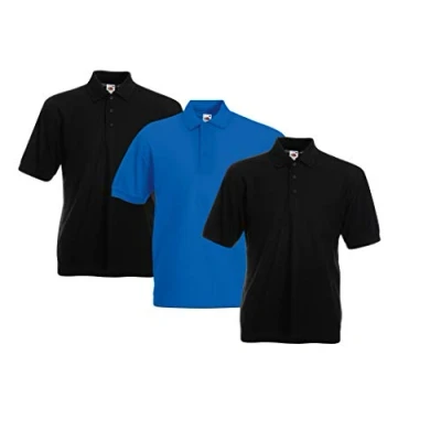 Abbildung von Fruit of the Loom Herren Poloshirt (3erPack) (3XL, 2Schwarz1Royal)