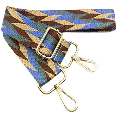 Abbildung von Verstellbarer Schultergurt für Taschen Braun Grün Blau, Taschengurte zum Wechseln, Taschengurt Breit mit Karabiner Gold, 80 130 cm Tragegurt Tasche Damen Schulterriemen, Handtasche, 3.8cm, 103
