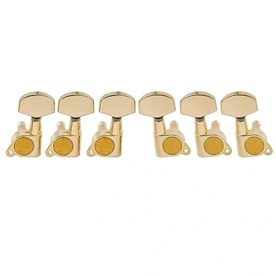 Abbildung von Musiclily Pro 3L3R Gitarre Tuners Mechaniken Machine Heads Tuning Pegs Set für Les Paul SG Style E Folk Akustische Gitarre, Gold Großer Knopf