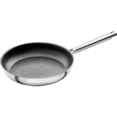 Abbildung von ZWILLING TrueFlow Bratpfanne, 28 cm, Antihaftbeschichtung, Induktionsgeeignet, Edelstahl, Silber/Schwarz