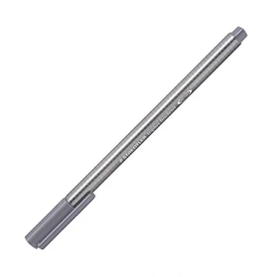 Abbildung von STAEDTLER 334 85 Fineliner triplus (ergonomische Dreikantform, hohe Qualität, superfeine Spitze, Linienbreite 0,3 mm, Set mit 10 Stück) taubengrau