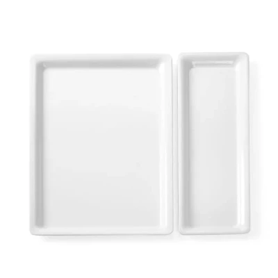 Abbildung von HENDI Gastronorm Platte, Gastronormbehälter, mit schmalem Rand, Temperaturbeständig von 20C bis 70C, Hygienisch und bruchfest, GN 1/1 530x325x(H)20mm, Melamin