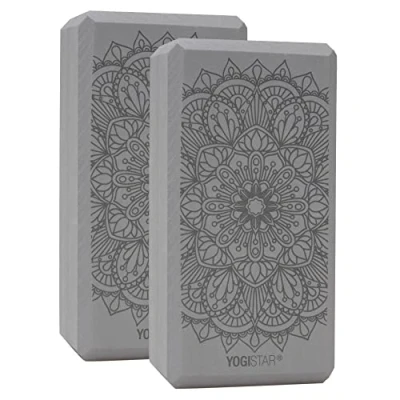 Abbildung von Yogablock Basic Art Set Lotus Mandala (2 Stück) Yoga Grau Stabil YOGISTAR