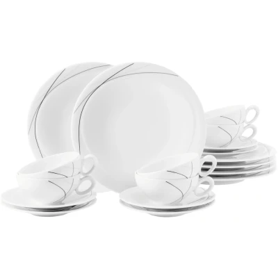 Abbildung von Seltmann Weiden Teeservice &quot;Geschirr Set Trio Highline&quot;, (Set, 18 tlg.), mit Liniendekor, Made in Germany, Teile, für 6 Personen