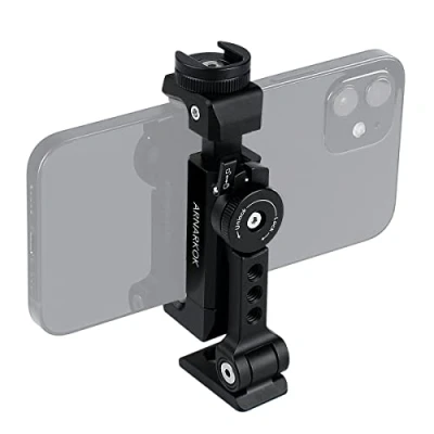Abbildung von Metall Stativhalterung + drehbarer Blitzschuh, um 360 Grad dreh und neigbarer Winkel, kompatibel mit iPhone Smartphone Halterung,Desktop Stativ für Handy,Video Live Streaming,Vlogging Rig