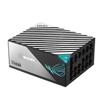 Abbildung von ASUS ROG Thor 1600W Titanium Netzteil (1600W, Aura Sync RGB Beleuchtung, OLED Display, PCIe 5.0 Ready, Galliumnitrid Transistoren, Digitale Steuerung und Low ESR Kondensatoren)
