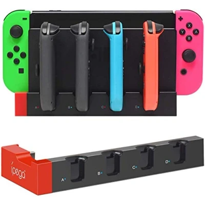 Abbildung von Gamedealer Ladestation Ladegerät 4in1 passend für Nintendo Switch Joy Con Ladedock mit visueller Ladeanzeige Versand aus Deutschland