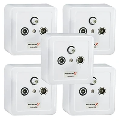 Abbildung von Premium X 5X PX3 Antennendose 3 Fach Enddose Antennen Dose Einzel und Stichleitungsdose Aufputz Unterputz SAT TV Radio HD Multimediadose
