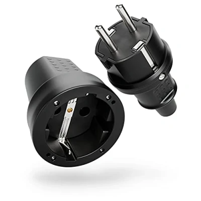 Abbildung von greate. Steckdose greate Schutzkontaktstecker &amp; Schutzkontaktkupplung schwarz IP44, 1 St.