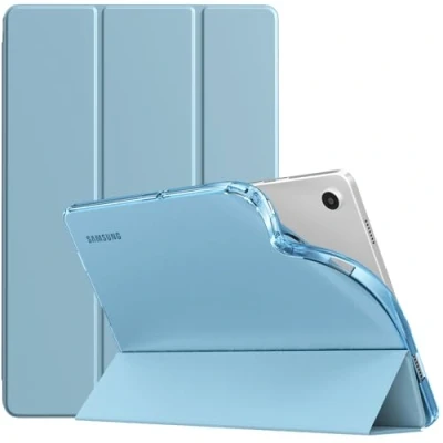 Abbildung von TiMOVO Hülle für Samsung Galaxy Tab A9+/A9 Plus 11&quot; 2023 SM X210/X216/X218, Dünn Weich TPU Schutzhülle mit Transluzent Matt Rückseite A9+ Tablet, Auto Schlaf/Aufwach, Nebliges Blau