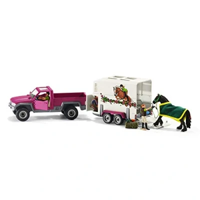 Abbildung von SCHLEICH 42346 Pick up mit Pferdeanhänger, für Kinder ab 5 Jahren, Horse Club Spielset