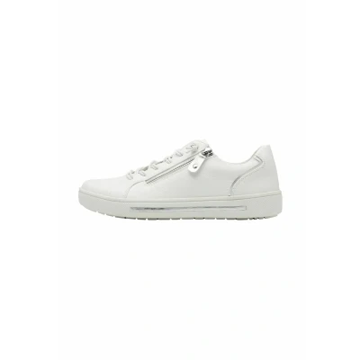 Abbildung von Jana Damen Sneaker flach mit Reißverschluss Vegan, Silber (White/Silver), 40 EU