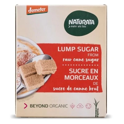 Abbildung von Naturata Bio Würfel Zucker 500 g Rohrohr in Demeter Qualität Feinster Brauner für Tee, Kaffee &amp; Desserts Nachhaltig Fair produziert