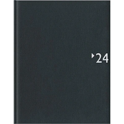 Abbildung von Wochenbuch anthrazit 2024 Bürokalender 21x26,5 cm 1 Woche auf 2 Seiten 128 mit Fadensiegelung Leinenoptik Notizbuch 732 2621
