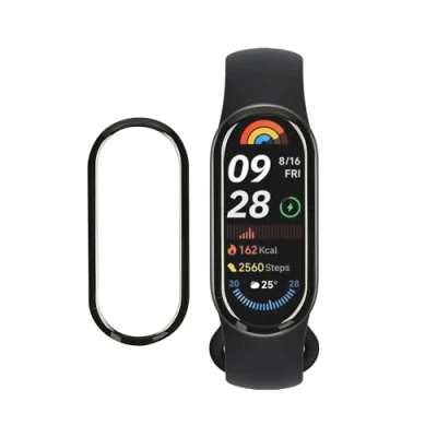 Abbildung von kwmobile 2X Transparente Displayschutzfolie kompatibel mit Xiaomi Mi Band 9 Folie Schutzfolie für Fitness Tracker robuster Displayschutz