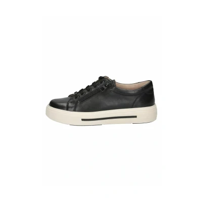 Abbildung von CAPRICE Damen Sneaker flach aus Leder mit Reißverschluss, Schwarz (Black Nappa), 40 EU