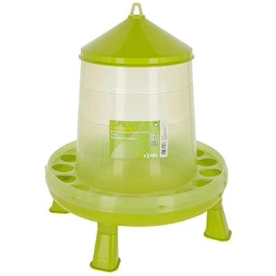 Abbildung von Kerbl Futterautomat mit Stand Füßen, für Geflügel (Küken/Hühner/Enten), lebensmittelecht, Grün (8 kg)