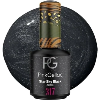Abbildung von Pink Gellac UV Gel Nagellack 317 Star Sky Black 15 ml Schwarz Lang Anhaltend Polish Nägel in Salonqualität Nails Lampe Made Holland