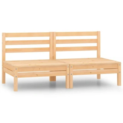 Abbildung von vidaXL Gartensofa 2 Sitzer, Gartenmöbel Mittelsofa, Modular Sofa Lounge Sitzgruppe für Garten Terrasse Balkon, Loungemöbel, Kiefer Massivholz