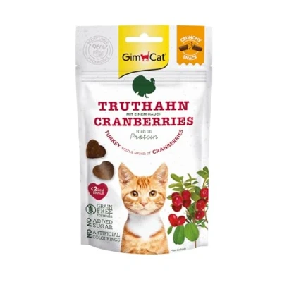 Abbildung von GimCat Crunchy Snacks Truthahn mit Cranberries Knuspriges und proteinreiches Katzenleckerli 1 Beutel (1 x 50 g)