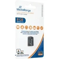 Abbildung von MediaRange USB Nano Speicherstick 8GB Mini Flash Laufwerk mit 2.0 Anschluss, inkl. Schlüsselanhänger, externe Speichererweiterung Lesegeschwindigkeit von bis zu 15 MB/s, Farbe Schwarz