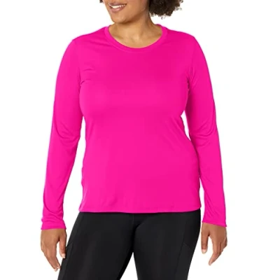 Abbildung von Hanes Damen Sport Cool Dri Performance Langarm T Shirt, Fresh Berry, Groß